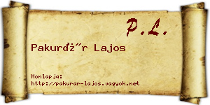 Pakurár Lajos névjegykártya