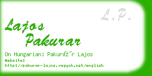 lajos pakurar business card